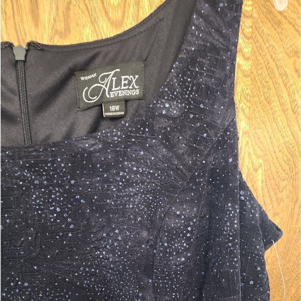 Alex Evenings Sleevless Navy Dress Size 18W NWT - Picture 3 of 8